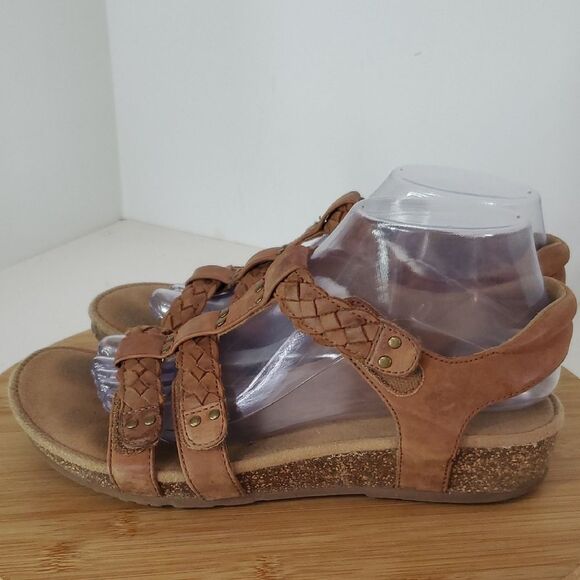 Aetrex Reese Adjustable Gladiator Sandal Cognac Brown Women's Size 8.5 - Picture 4 of 11
